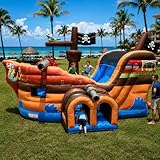 TentandTable Inflatable Bounce House with Slide for Kids 5-12 Large - Commercial Grade Bouncy House for Adults - Jump House, Includes Electric Air Blower - 19' L x 15' W x 14' H - Pirate Ship